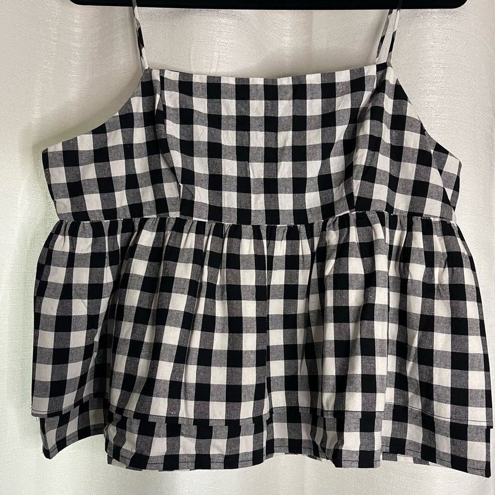 Pink Lily Monochrome Checkered Camisole